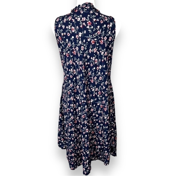 ACE Fashion Navy Floral Print Tie Front Dress, Size Large - Picture 7 of 12